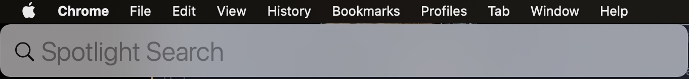 Screenshot of Spotlight Search